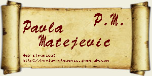 Pavla Matejević vizit kartica